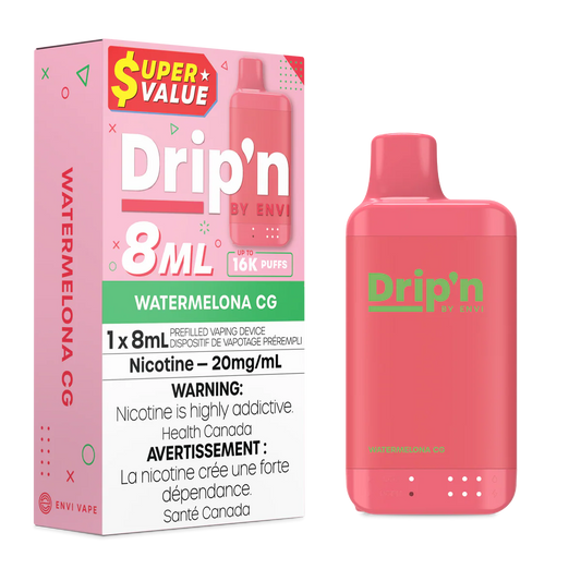 Dripn By Envi 16K Disposable Vape - Watermelona CG (8mL)