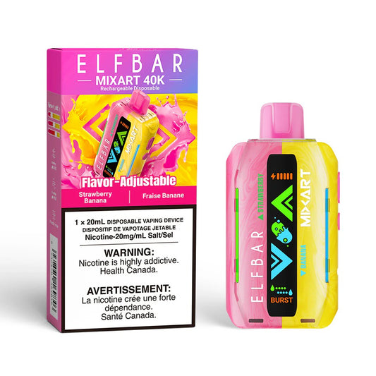 Elf Bar Mix Art 40K Disposable Vape - Strawberry Banana (20mL)