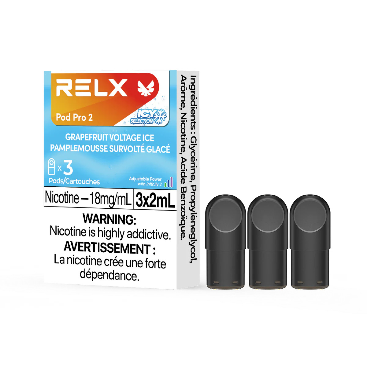 RELX Pod Pro 2 - Grapefruit Voltage Ice  (3 Pack)