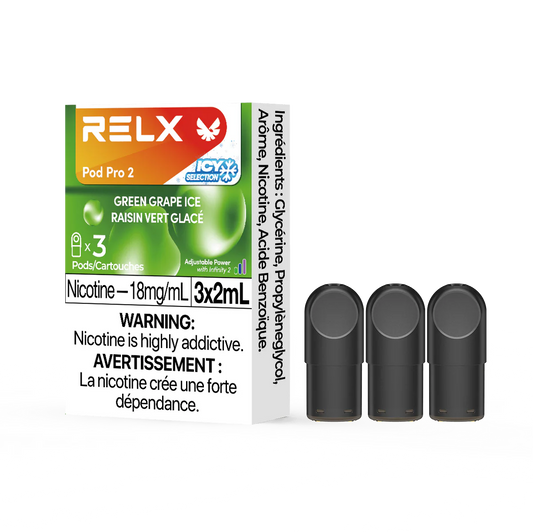 RELX Pod Pro 2 - Green Grape Jasmine Ice (3 Pack)