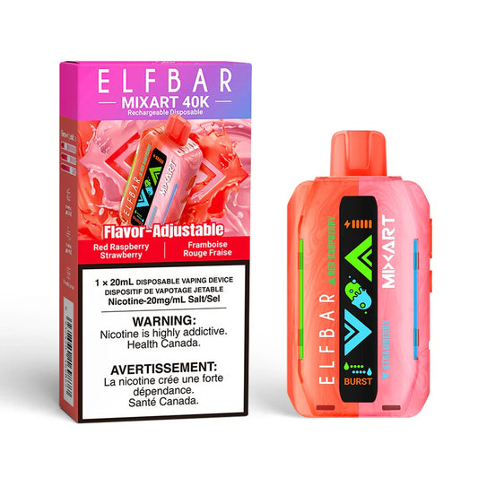 Elf Bar MixArt 40K Disposable Vape - Red Raspberry Strawberry (20mL)