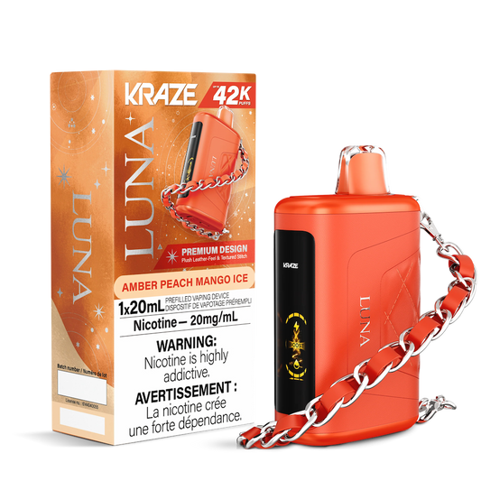 Amber Peach Mango Ice - Kraze Luna Disposable Vape (42K Puffs)