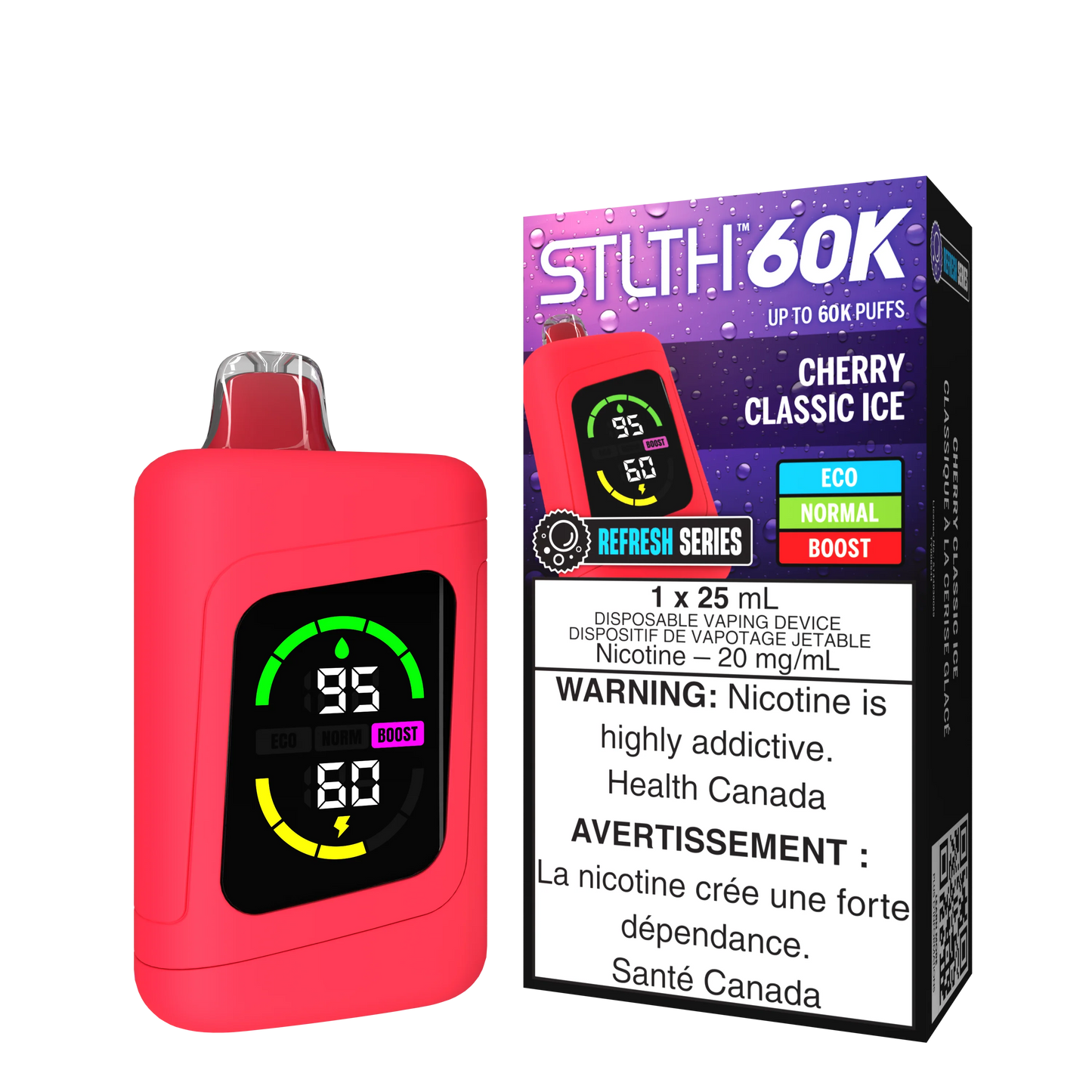 Cherry Classic Ice - STLTH 60K Disposable Vape (25mL)