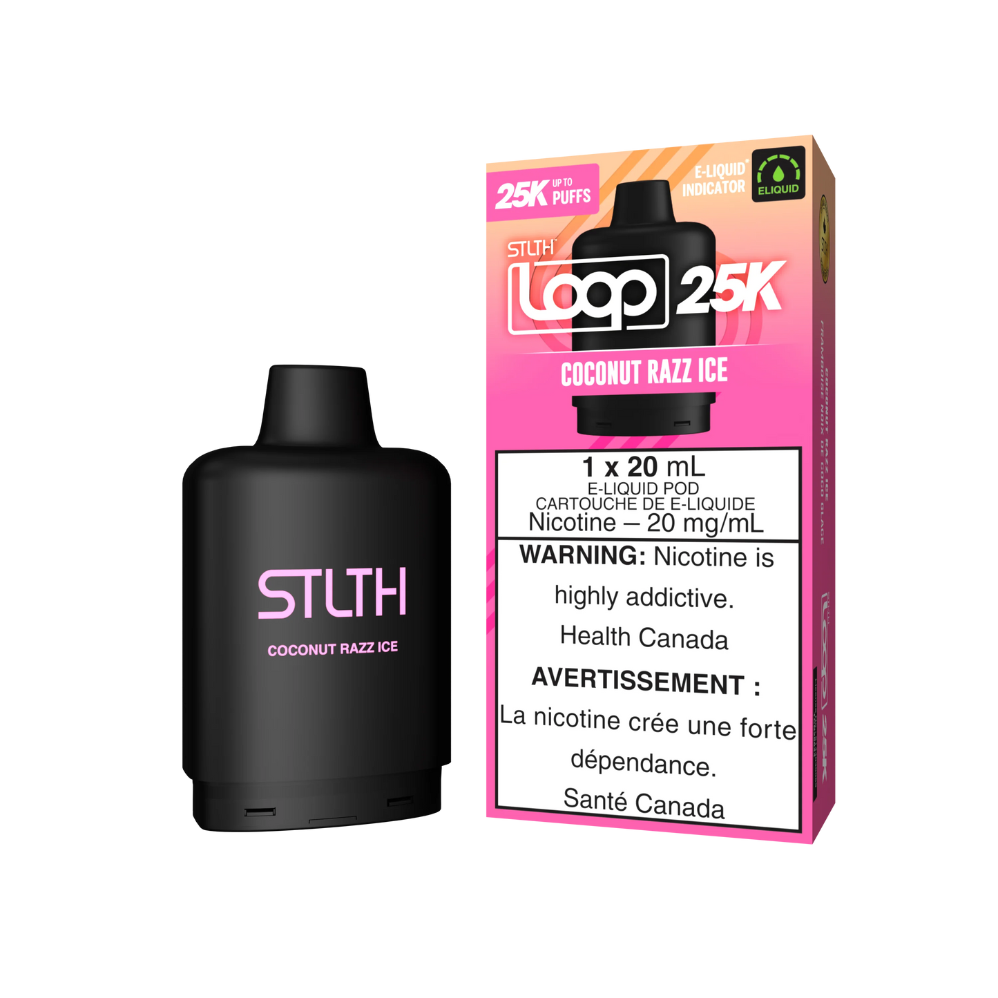 Cocunut Razz Ice - STLTH Loop 25K Vape Pod