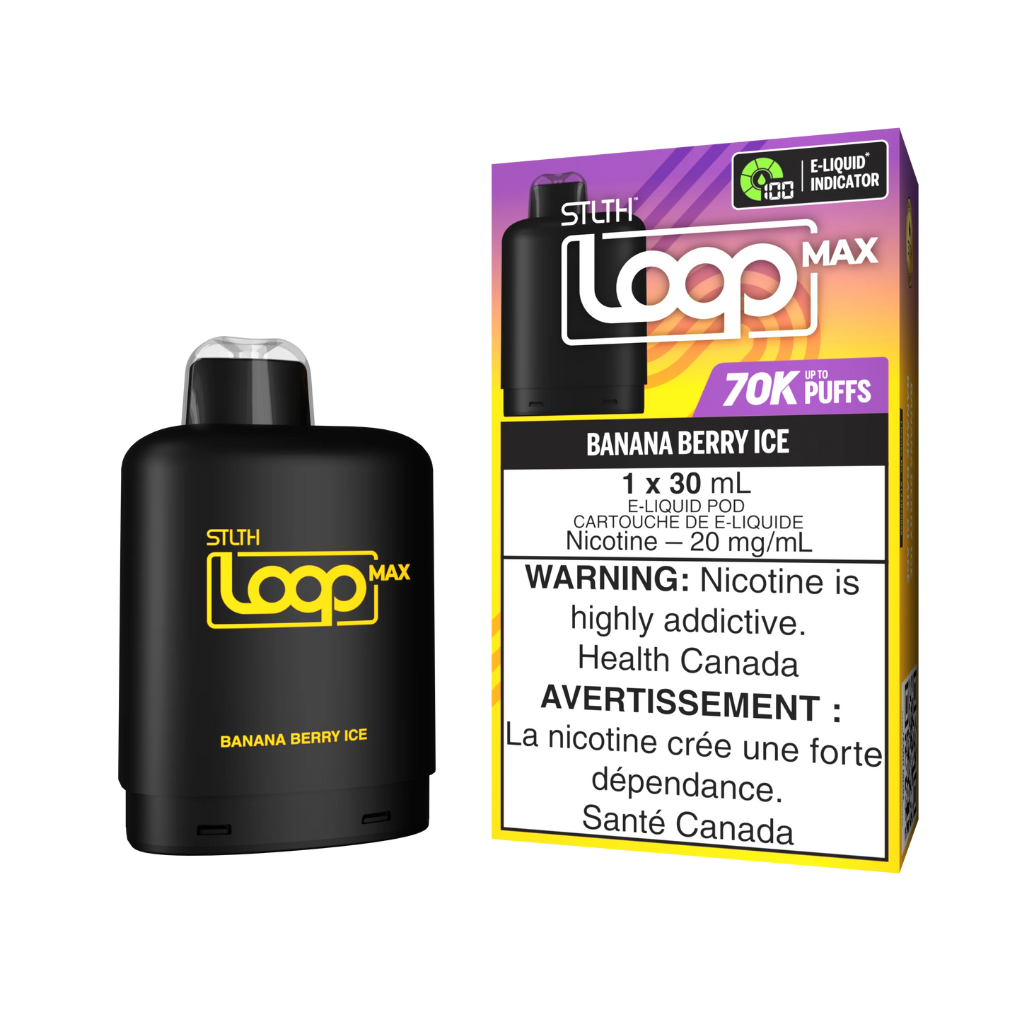 Banana Berry Ice - STLTH Loop Max 70K Vape Pod