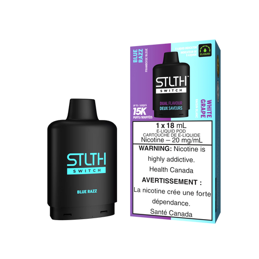 White Grape & Blue Razz - STLTH Switch Vape Pods 15K