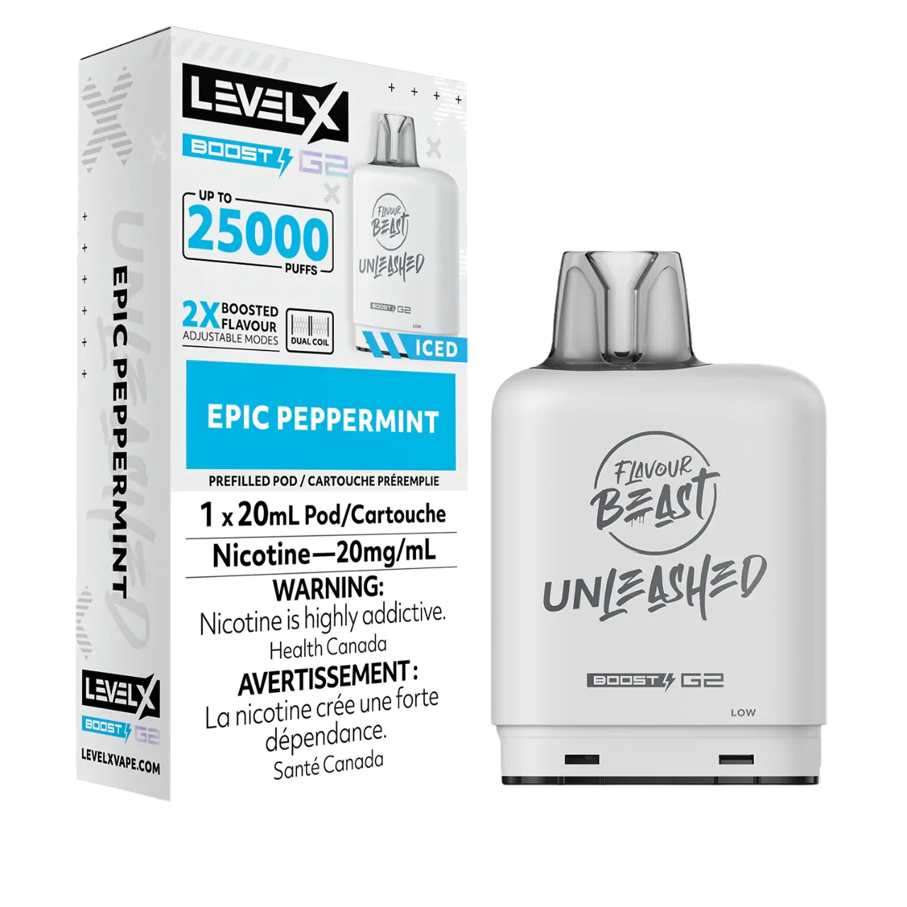 Level X Flavour Beast Unleashed Boost G2 25K – Epic Peppermint
