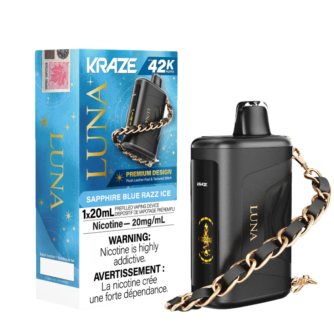 Sapphire Blue Razz Ice - Kraze Luna Disposable Vape (42K Puffs)