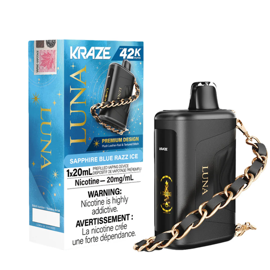 Sapphire Blue Razz Ice - Kraze Luna Disposable Vape (42K Puffs)