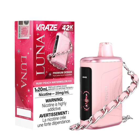 Ruby Peach Watermelon Ice - Kraze Luna Disposable Vape (42K Puffs)