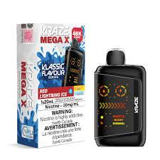 Red Lightning Ice - Kraze Mega X 48K Disposable Vape (20mL)