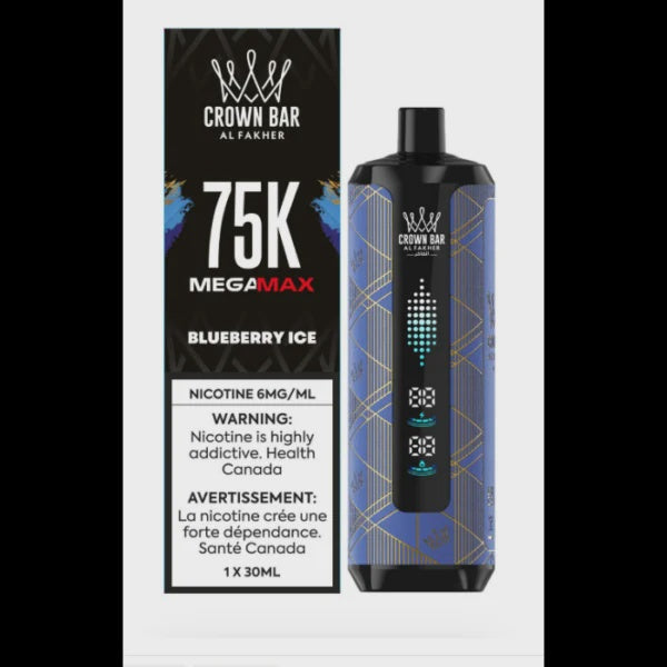 Al Fakher Crown Bar Mega Max 75K – Blueberry Ice